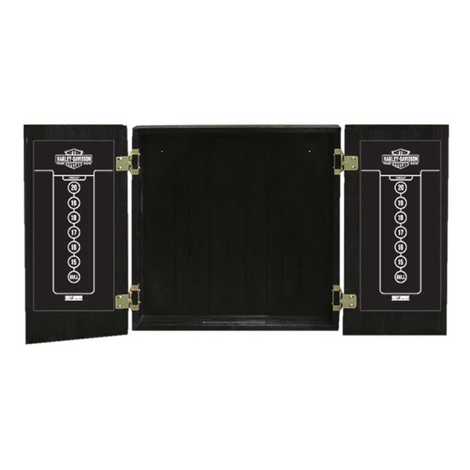 Harley-Davidson Oil Can Dartboard Cabinet