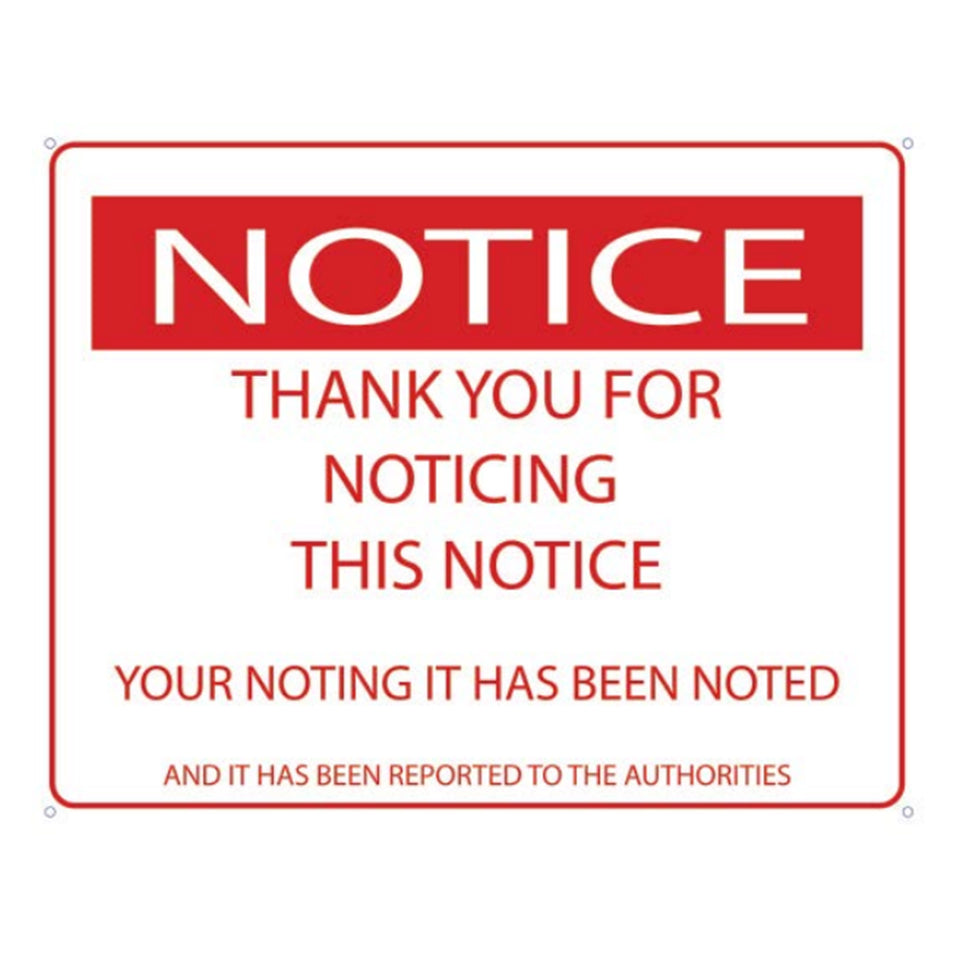 Notice This Notice Metal Sign