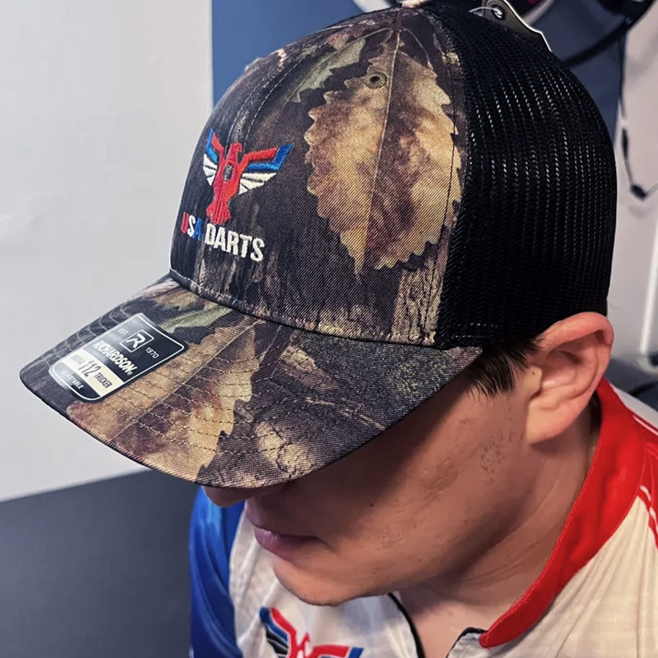 USA Darts Richardson 112 Snapback Trucker Hat - Camo/Black