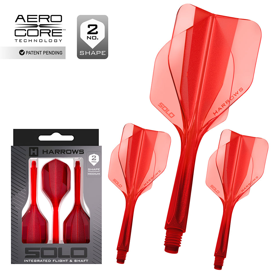 Harrows Solo Flight & Shaft System - No2 Short Red