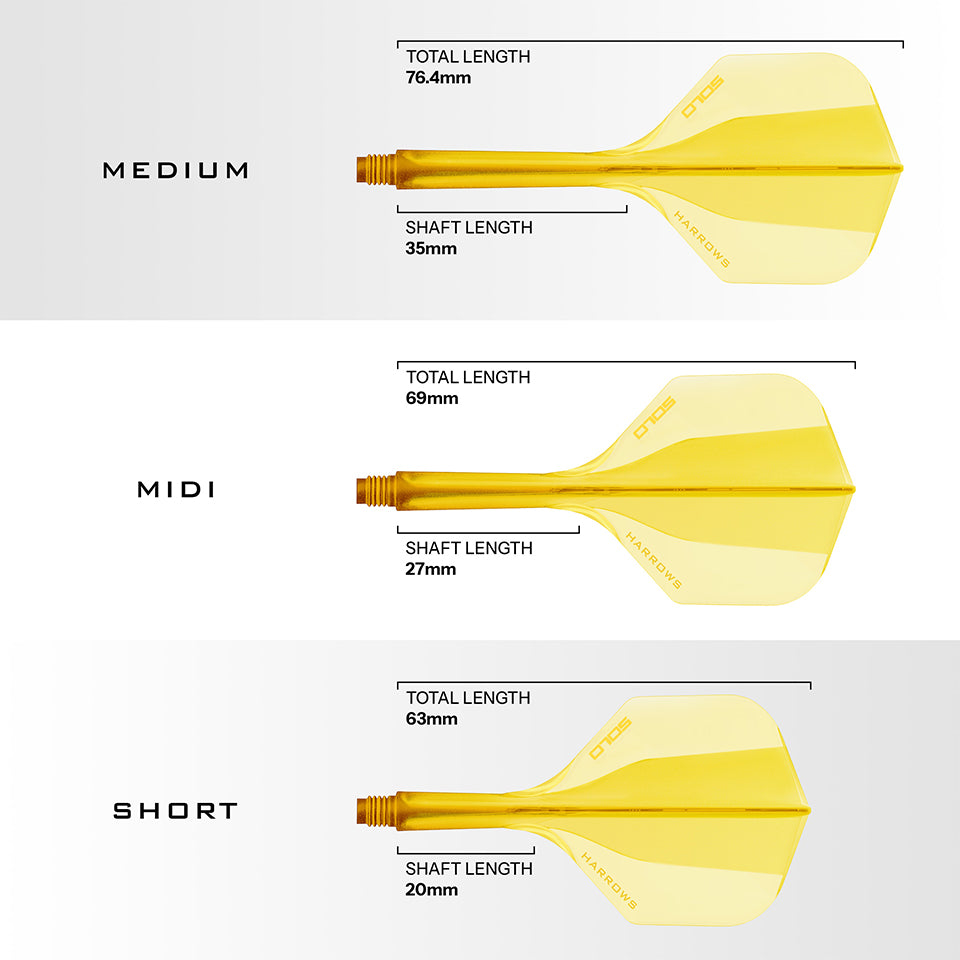 Harrows Solo Flight & Shaft System - No2 Short Yellow