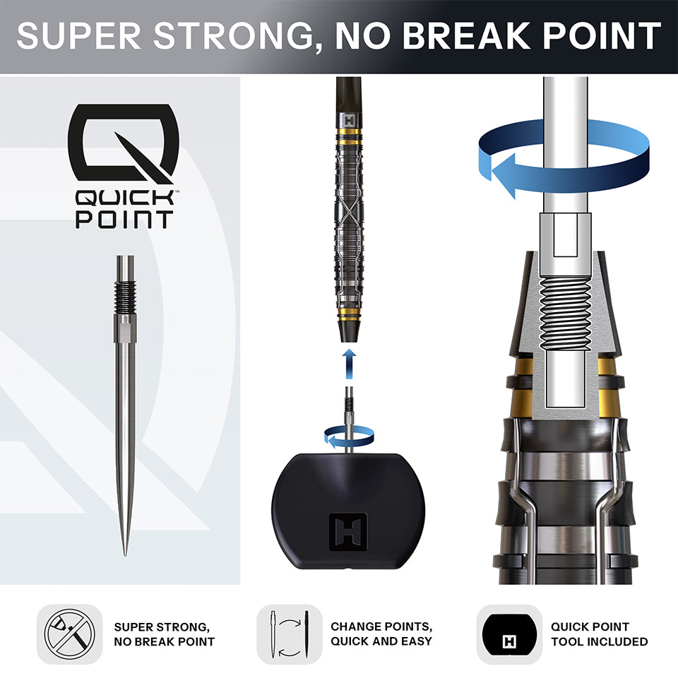 Harrows NX Luxe Tapered Quick Point Steel Tip Darts - 23gm