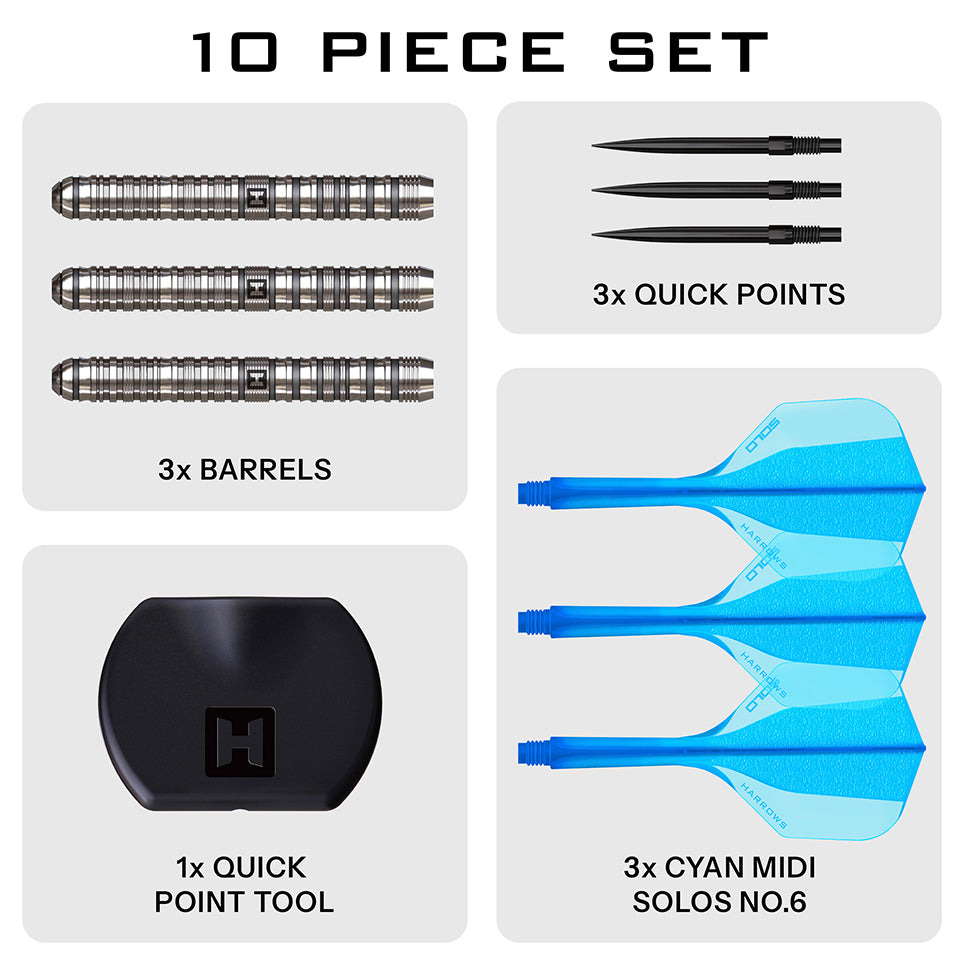 Harrows Flux Quick Point Steel Tip Darts - 22gm