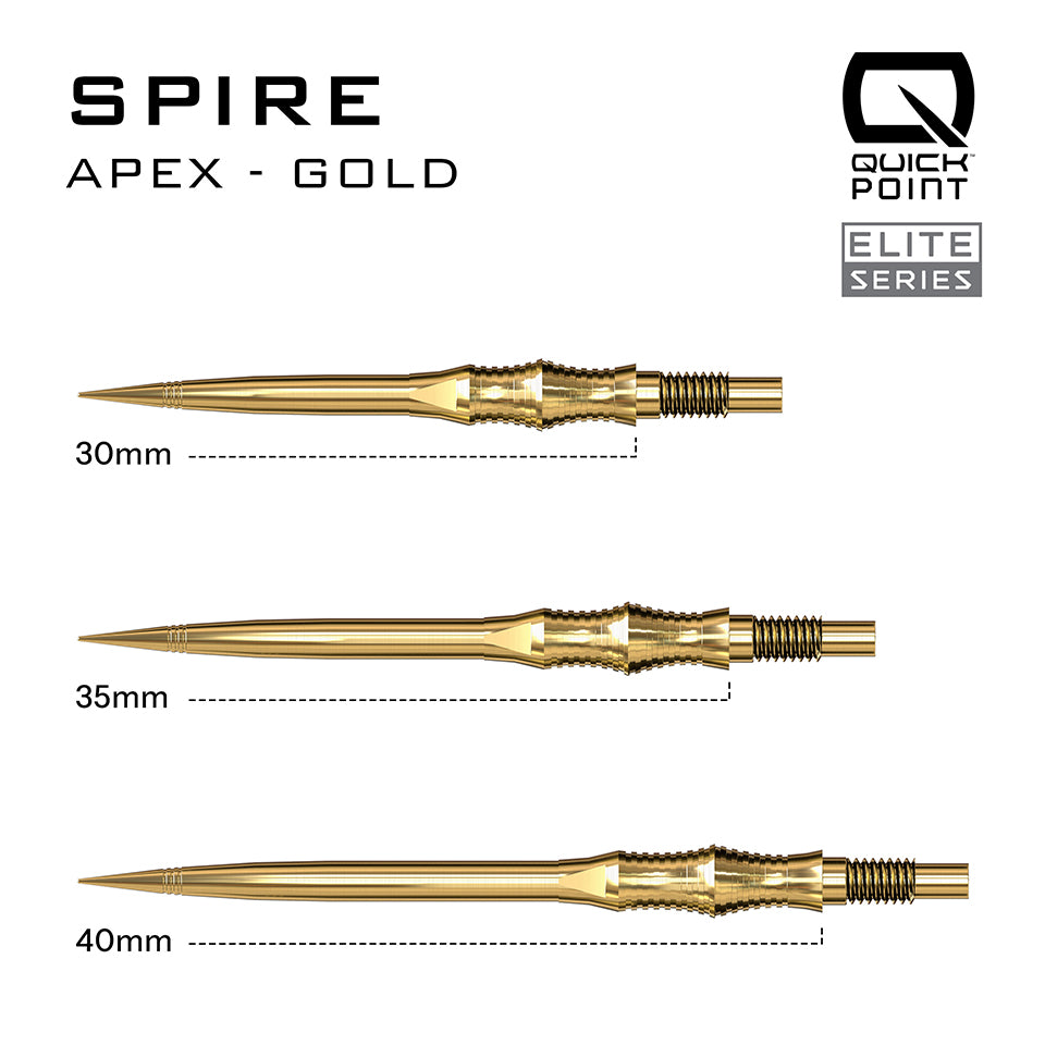 Harrows Spire Apex Quick Points - Gold 30mm