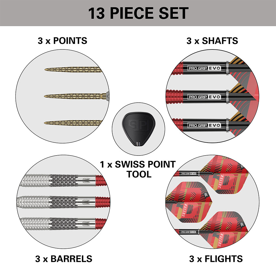 Target Stephen Bunting Gen 5 Swiss Point Steel Tip Darts - 18gm