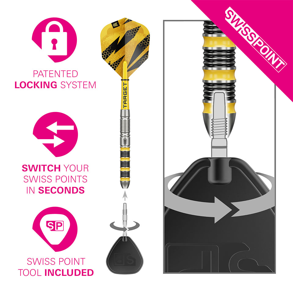 Target Buzz 01 Swiss Point Steel Tip Darts - 22gm