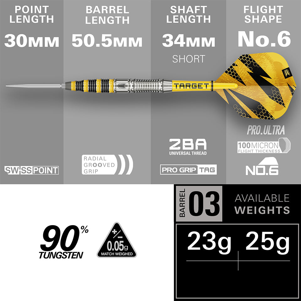 Target Buzz 03 Swiss Point Steel Tip Darts - 25gm