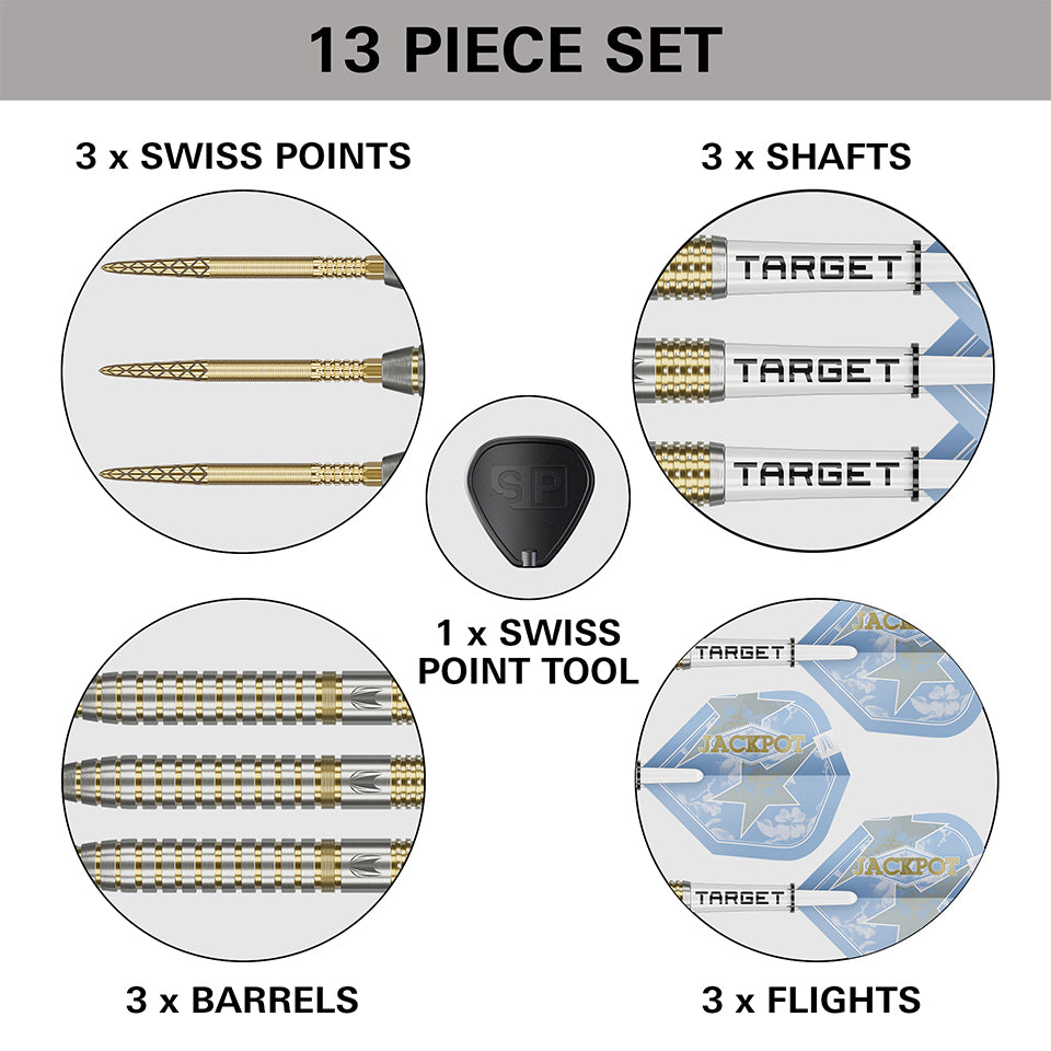 Target Adrian Lewis Show Down Swiss Point Steel Tip Darts - 23gm
