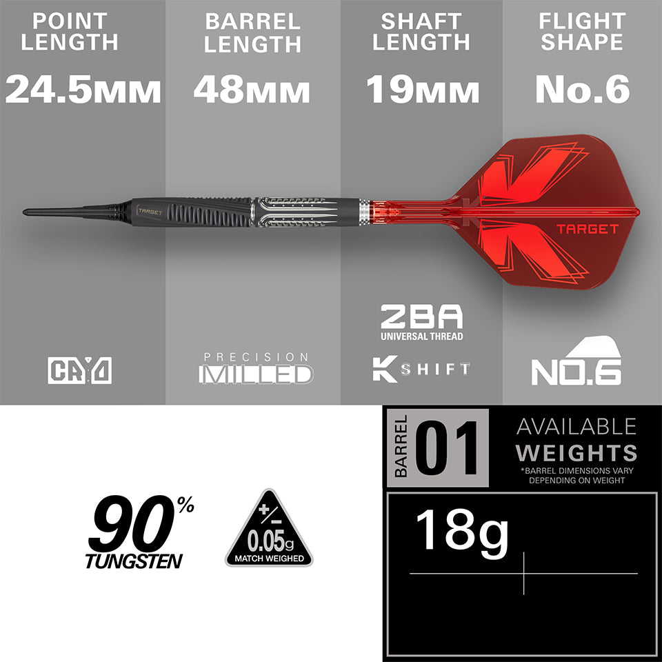 Target Shift Soft Tip Darts - 18gm