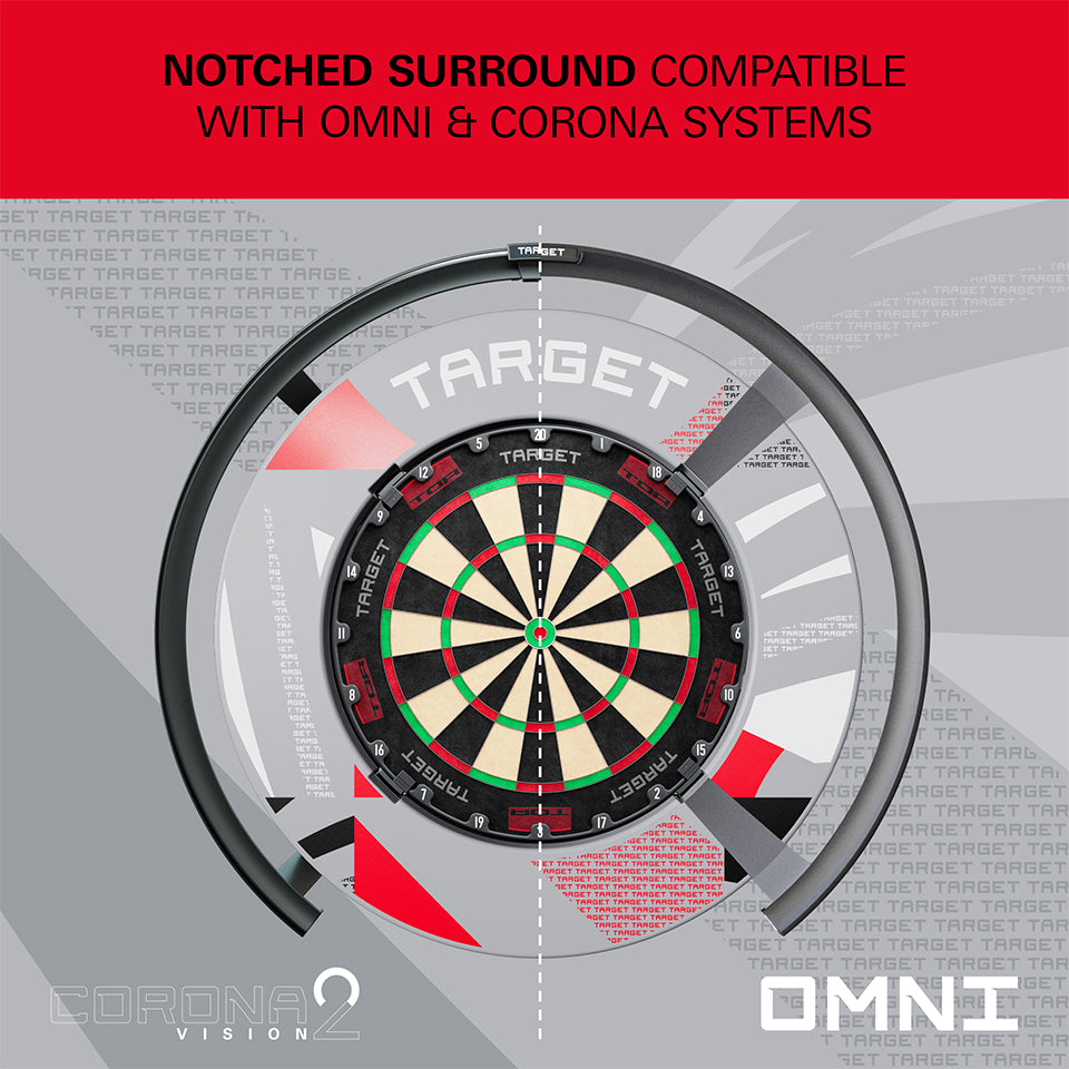 Target Notched Dartboard Surround - Grey Patterned