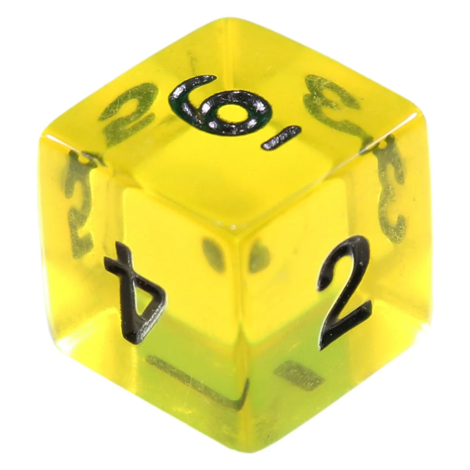 16mm Square Corner Dice - Yellow With Black Numbers