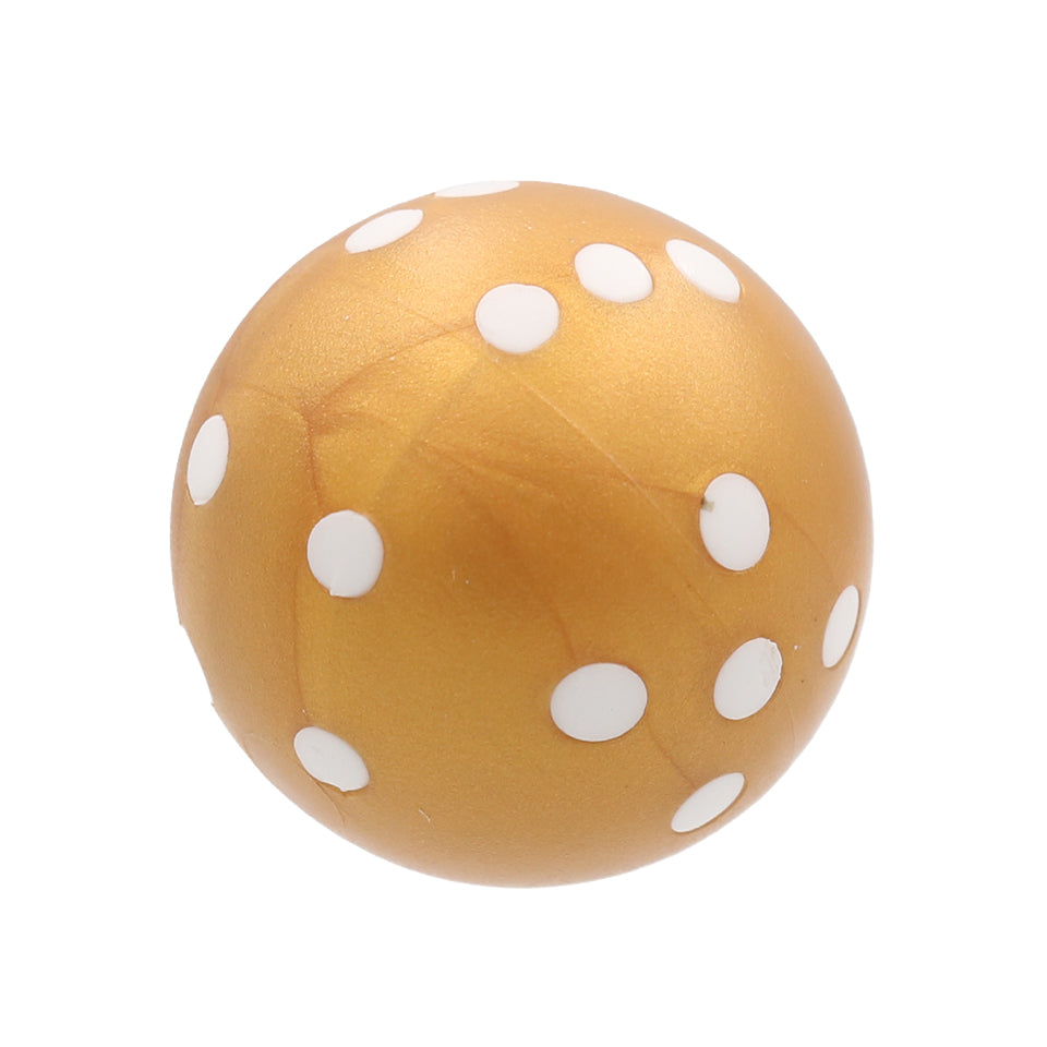 21mm Round Ball Dice - Gold With White Dots
