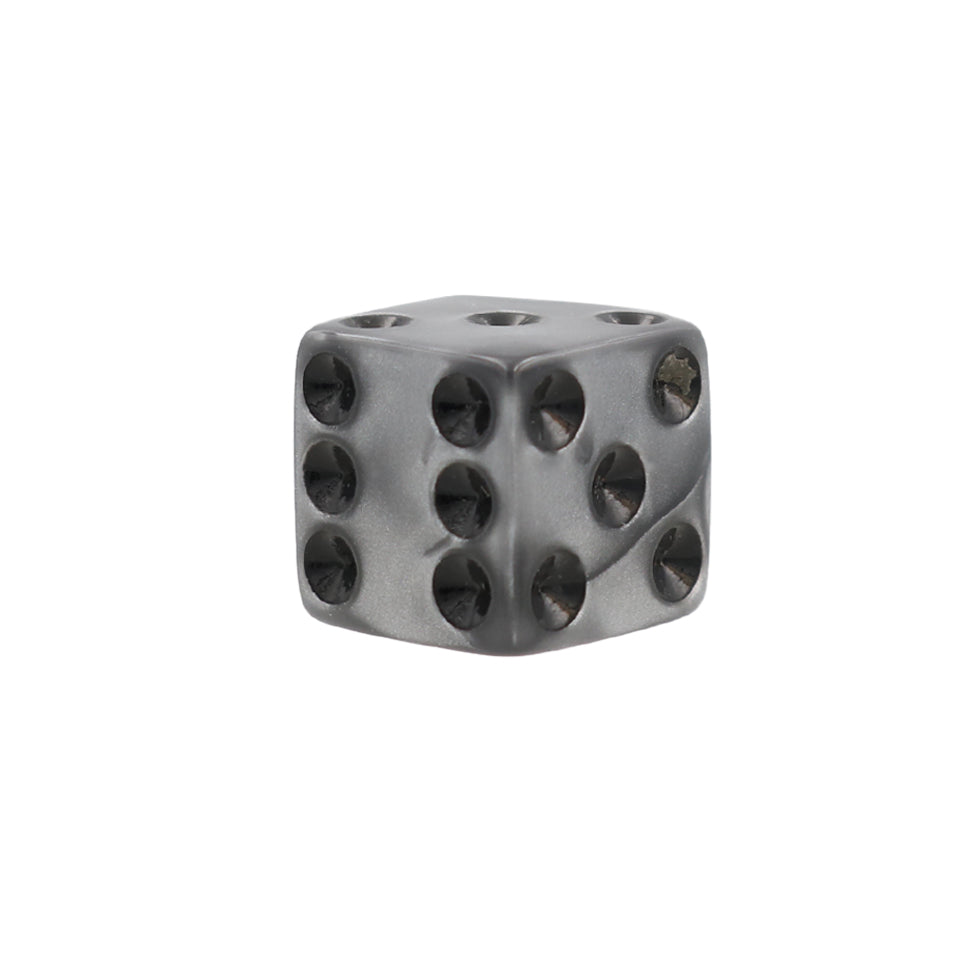 12mm Square Corner Mini Pearlized Dice - Silver