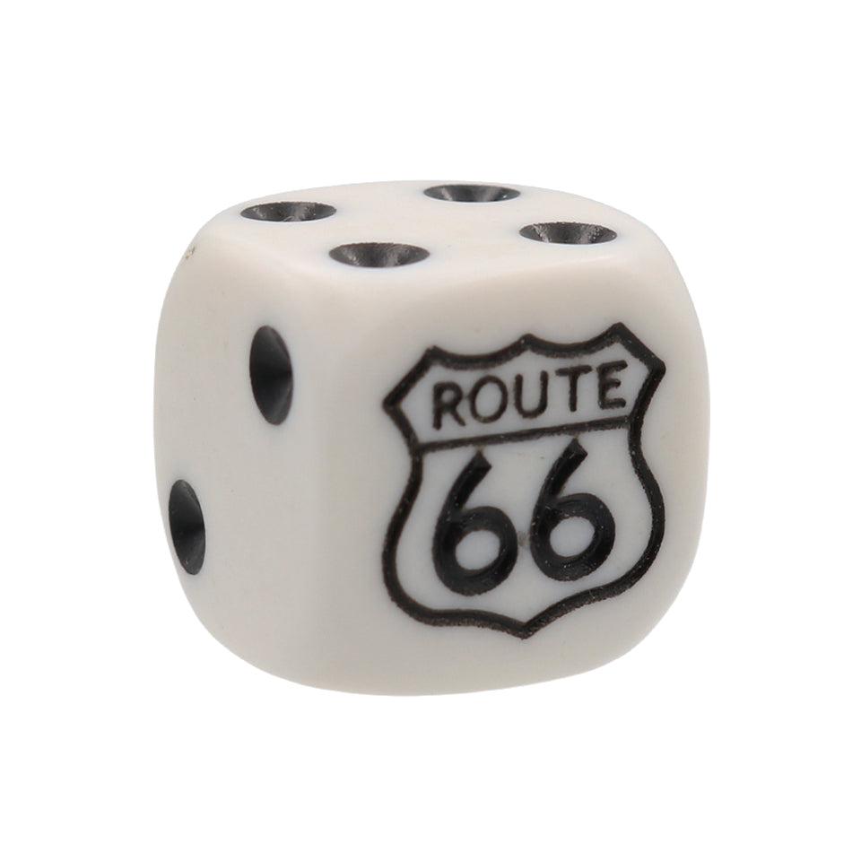16mm Round Corner Route 66 - White With Black Dots
