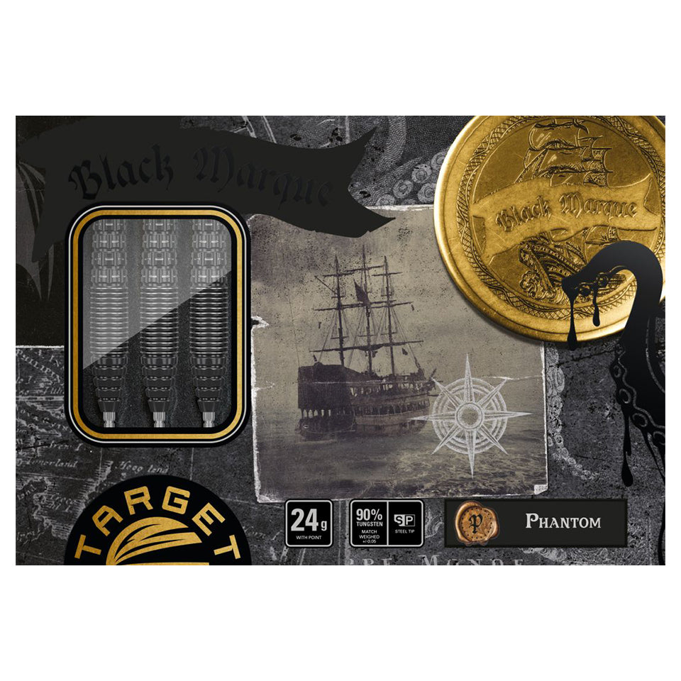 Target Black Marque Phantom Swiss Point Steel Tip Darts - 22gm