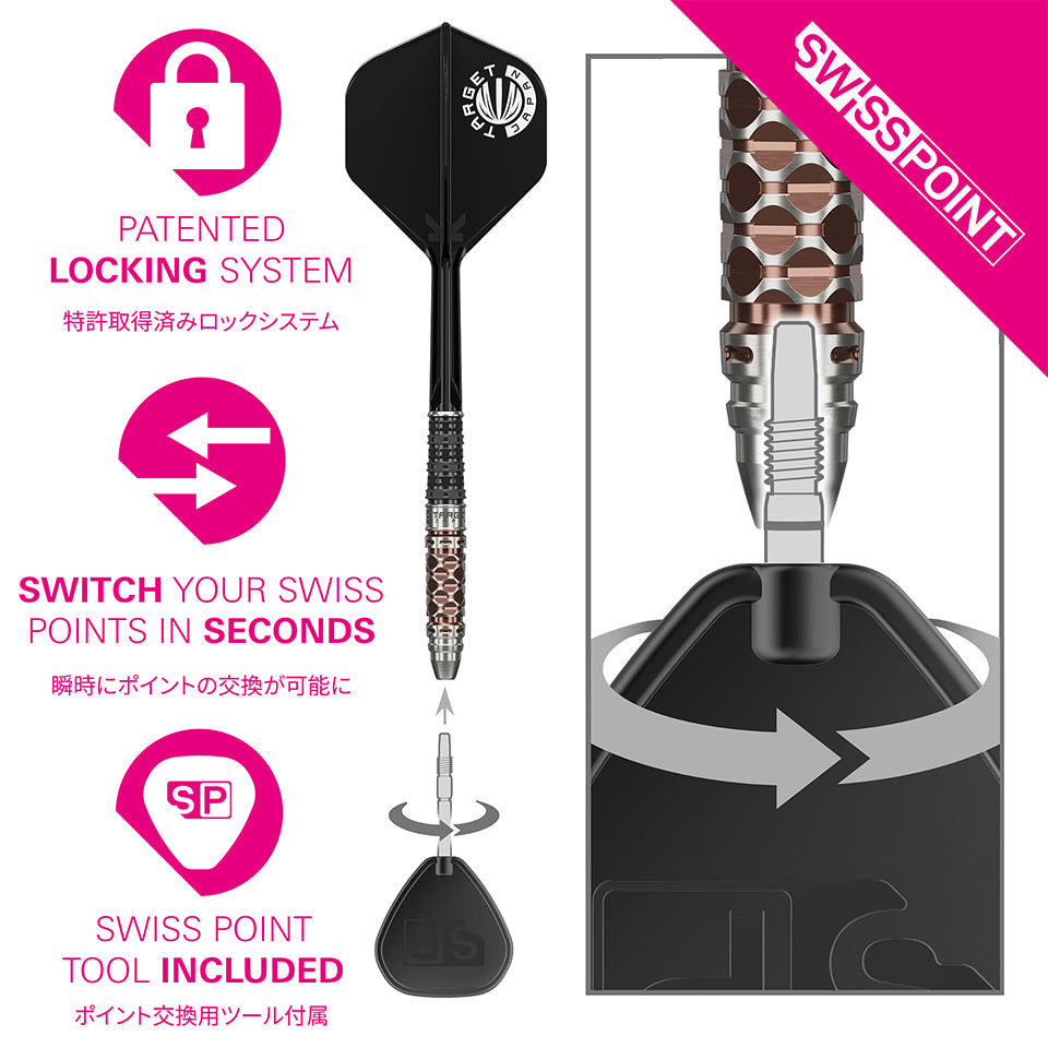 Target Cathy Leung Charis G6 Swiss Point Steel Tip Darts - 23gm