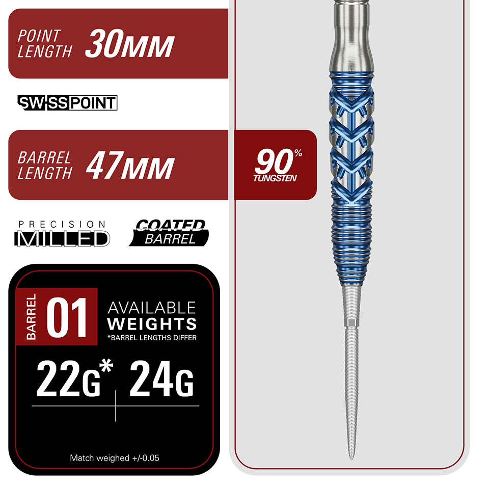 Target Toru Suzuki Sereno G3 Swiss Point Steel Tip Darts - 22gm