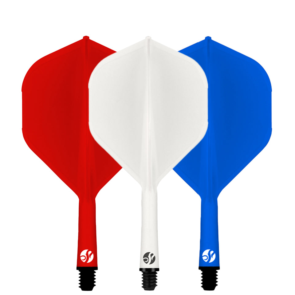 Shot Flight Deck Dart Flight & Shaft System - Standard Short Red,White,Blue
