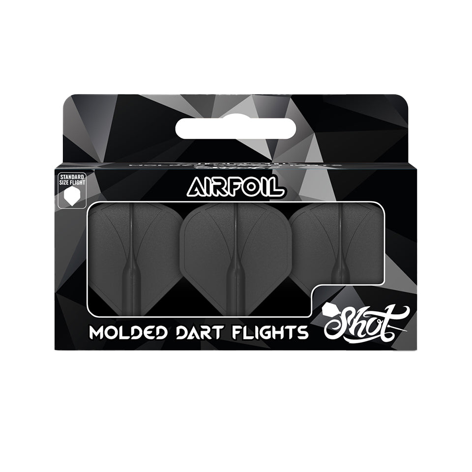 Shot Airfoil Dart Flights - Standard Black