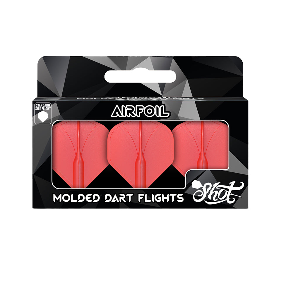 Shot Airfoil Dart Flights - Standard Red
