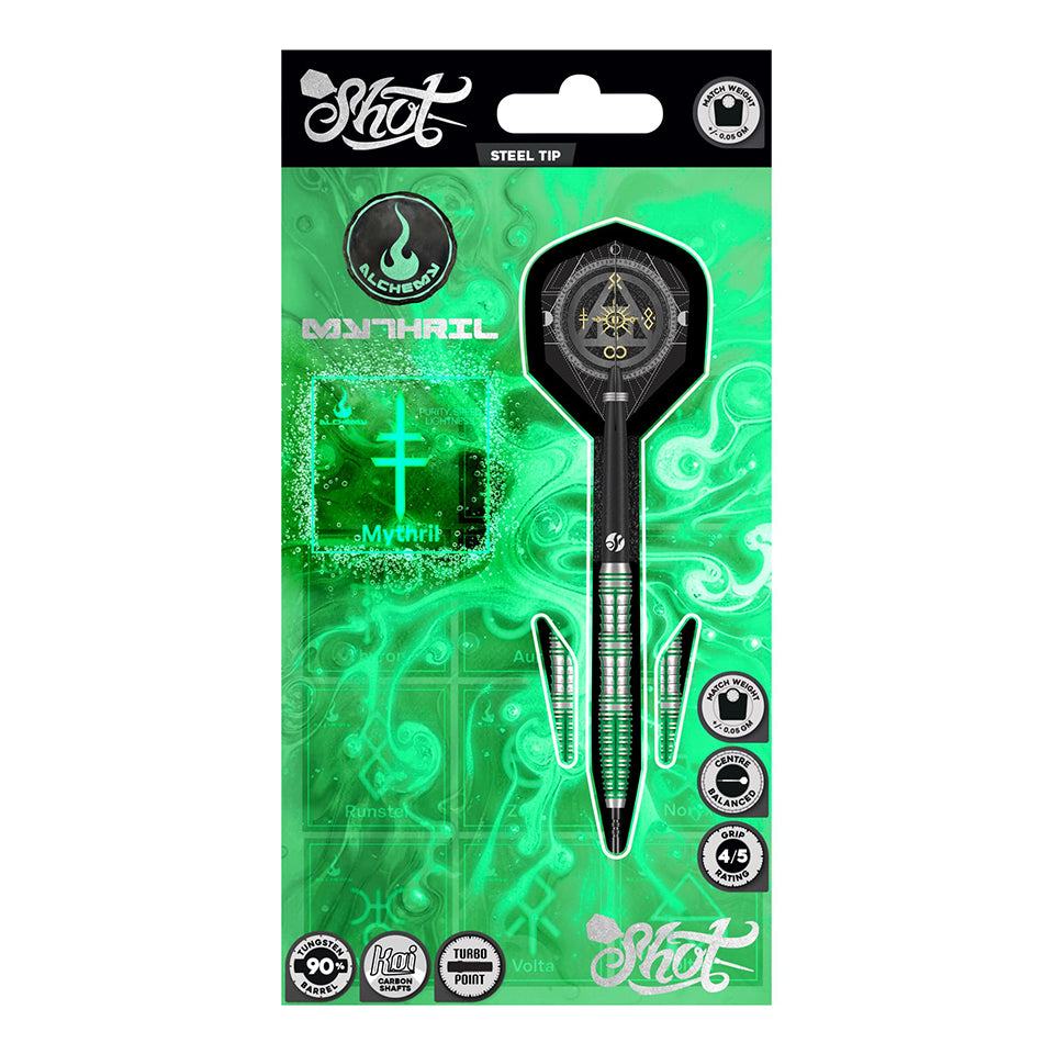 Shot Alchemy Mythril Turbo Point Steel Tip Darts - 23gm