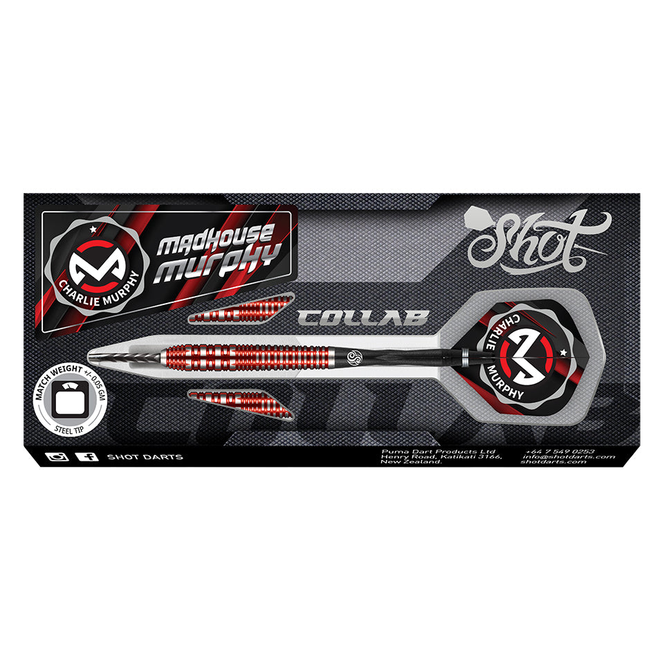 Shot Pro Series Collab Charlie Murphy Steel Tip Darts - 23gm