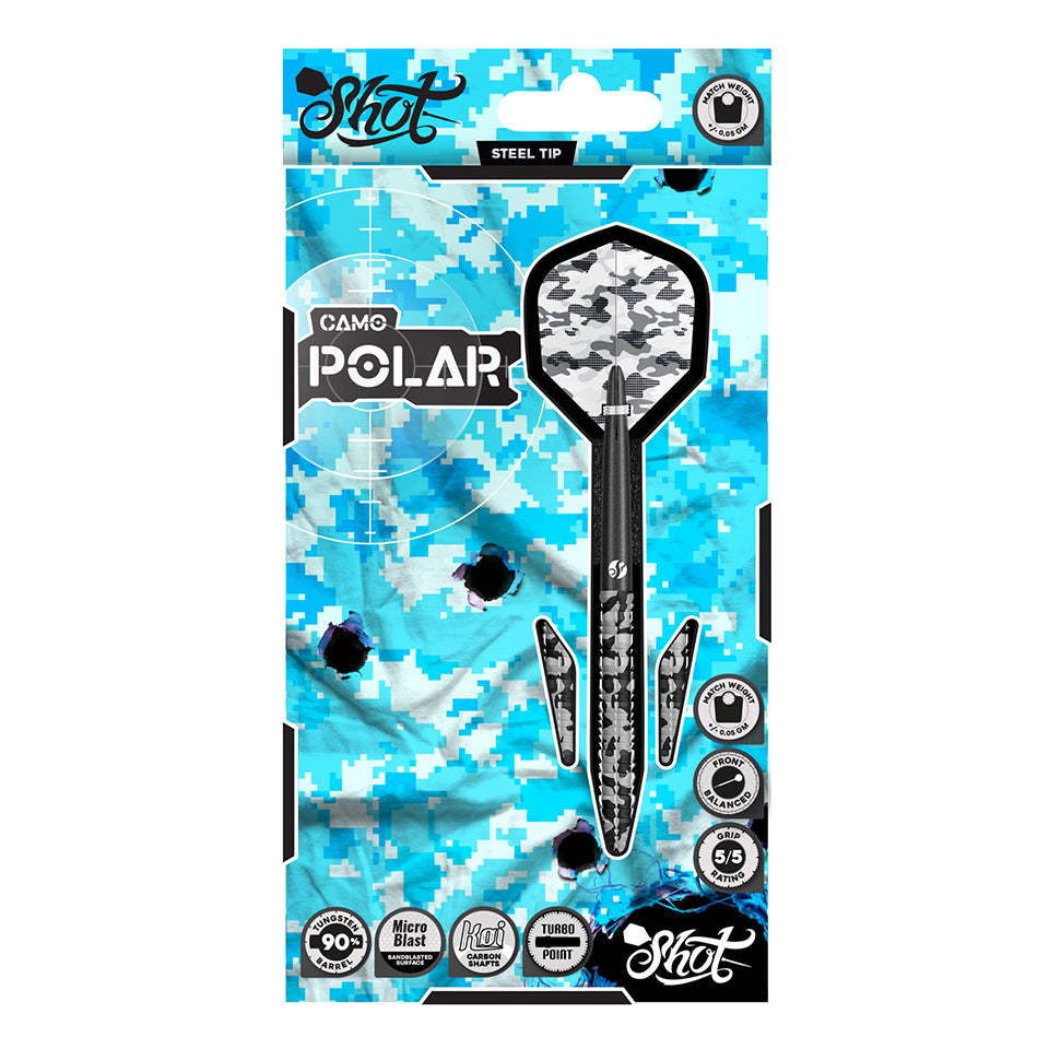 Shot Camo Polar Turbo Point Steel Tip Darts - 24gm