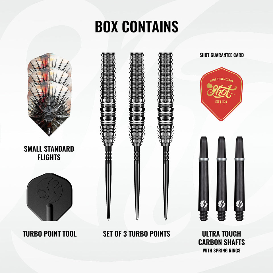 Shot Gnarly Smasha Turbo Point Steel Tip Darts - 25gm