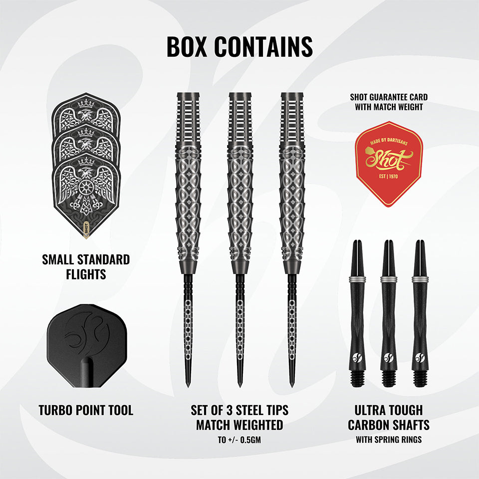 Shot Goths Wulfaz Turbo Point Steel Tip Darts - 23gm