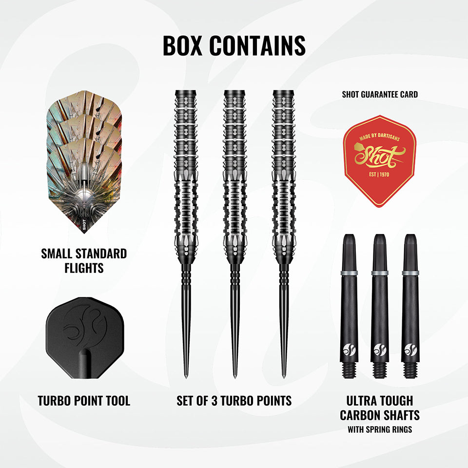 Shot Gnarly Shredda Turbo Point Steel Tip Darts - 23gm