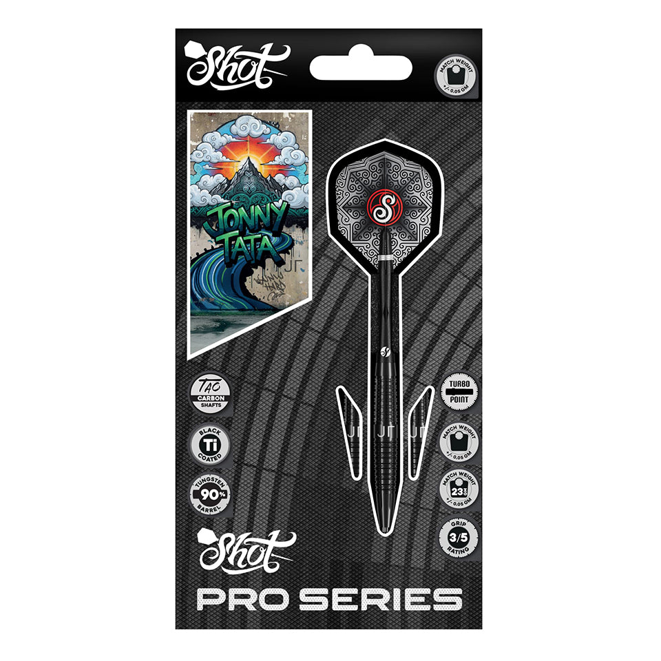 Shot Pro Series Jonny Tata Turbo Point Steel Tip Darts - 24gm