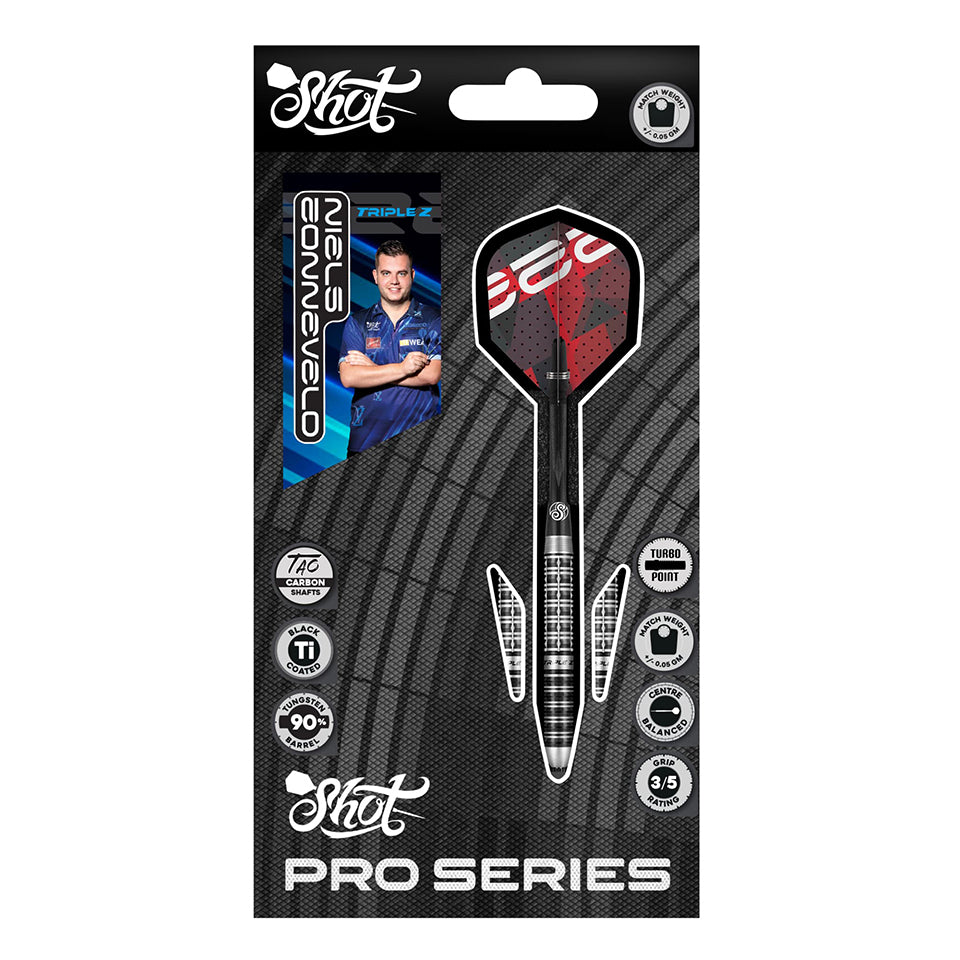 Shot Pro Series Niels Zonneveld 2 Turbo Point Steel Tip Darts - 23gm