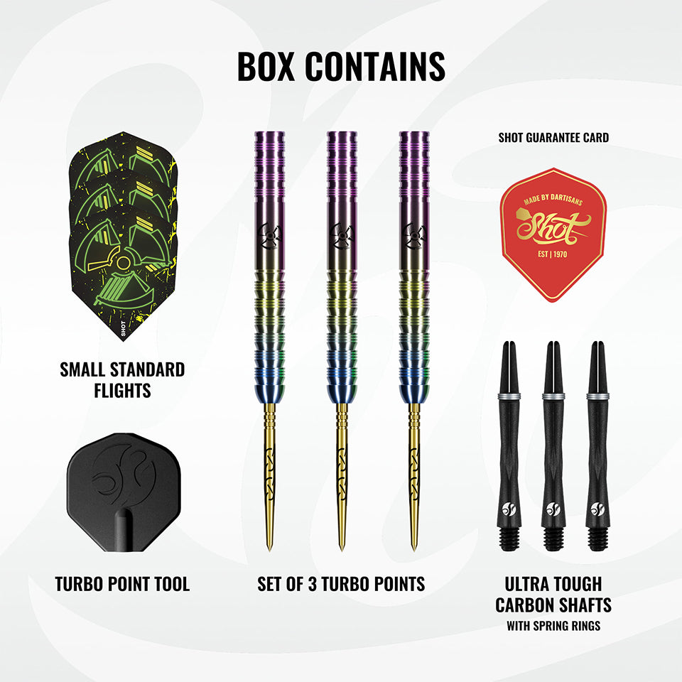 Shot Pro Series Stowe Buntz 3.0 Turbo Point Steel Tip Darts - 23gm