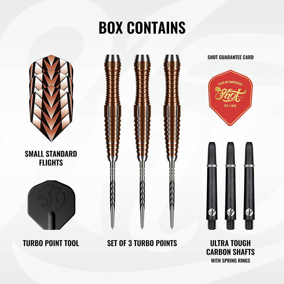 Shot Tribal Weapon 1 Turbo Point Steel Tip Darts - 23gm