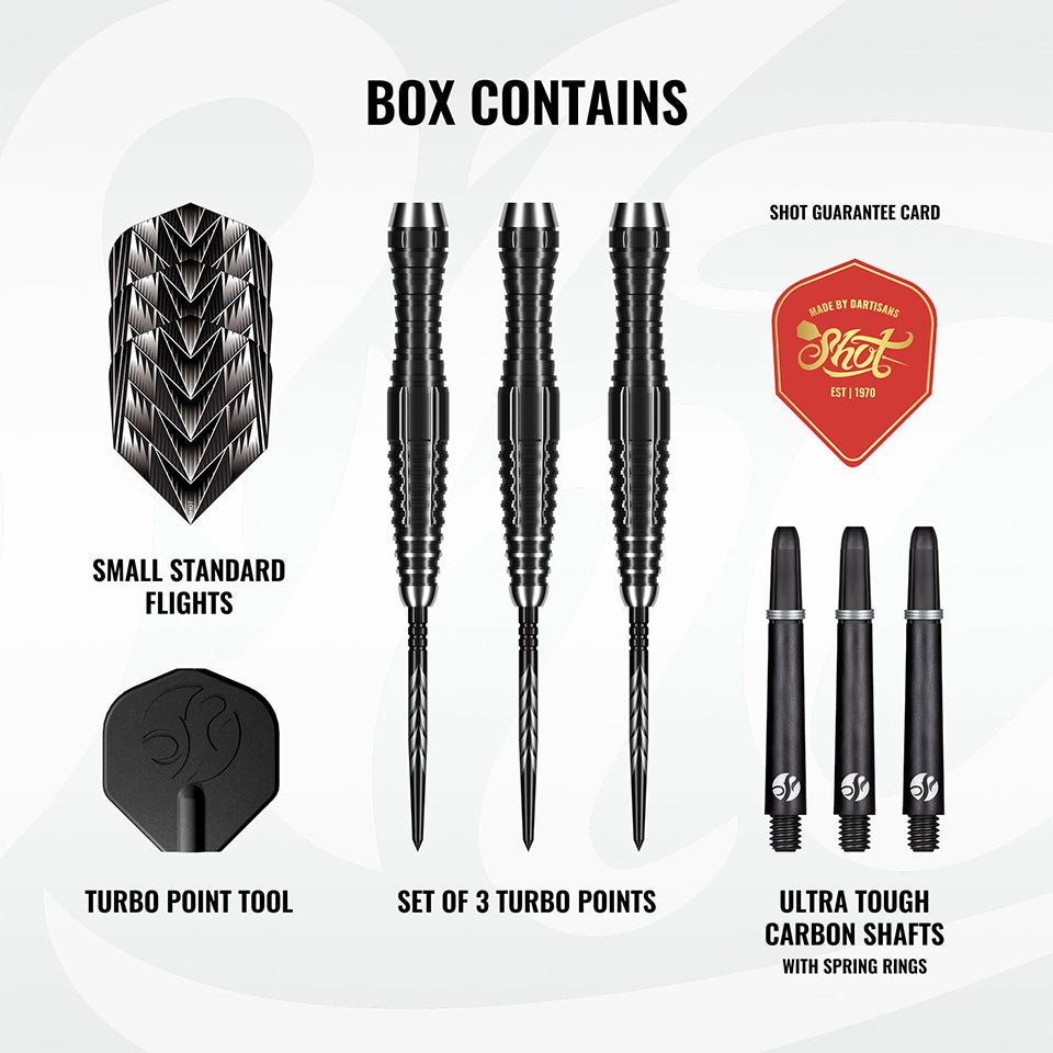 Shot Tribal Weapon 4 Turbo Point Steel Tip Darts - 22gm