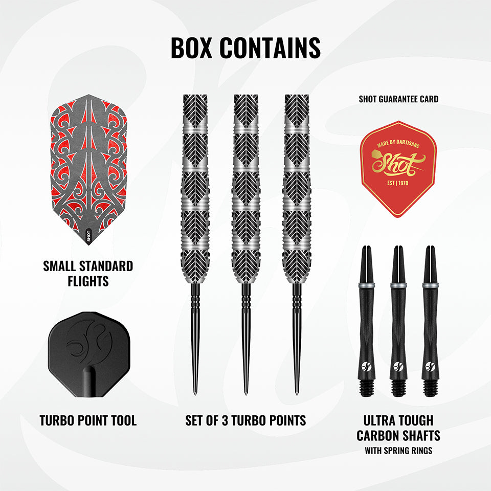 Shot Warrior Awe Turbo Point Steel Tip Darts -23 gm