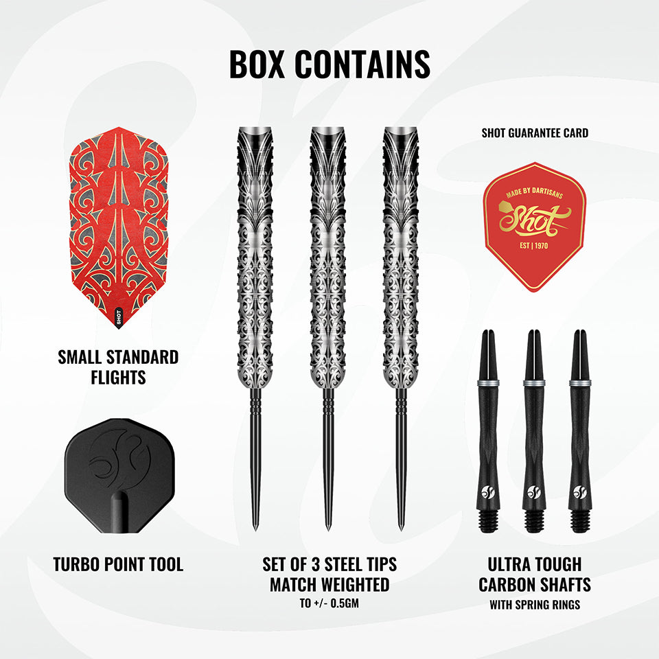 Shot Warrior Taiaha Turbo Point Steel Tip Darts - 21gm