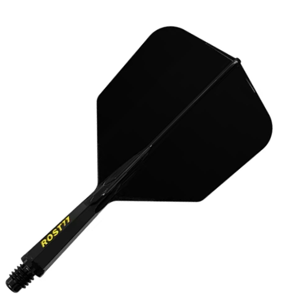 Cuesoul Rost 77 Integrated Dart Flights - Big Wing Black (M) 28mm