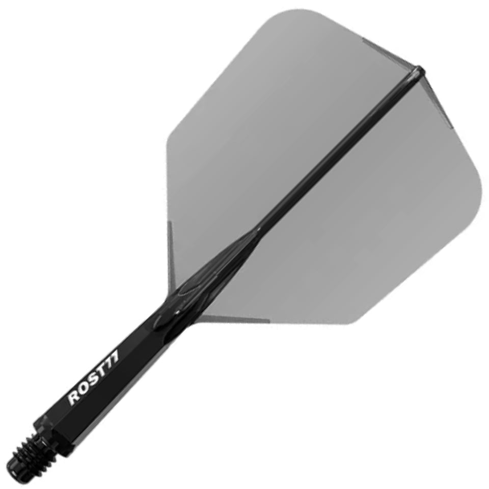 Cuesoul Rost 77 Integrated Dart Flights - Big Wing Clear Black (L) 33mm