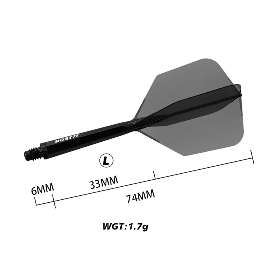 Cuesoul Rost 77 Integrated Dart Flights - Big Wing White (L) 33mm