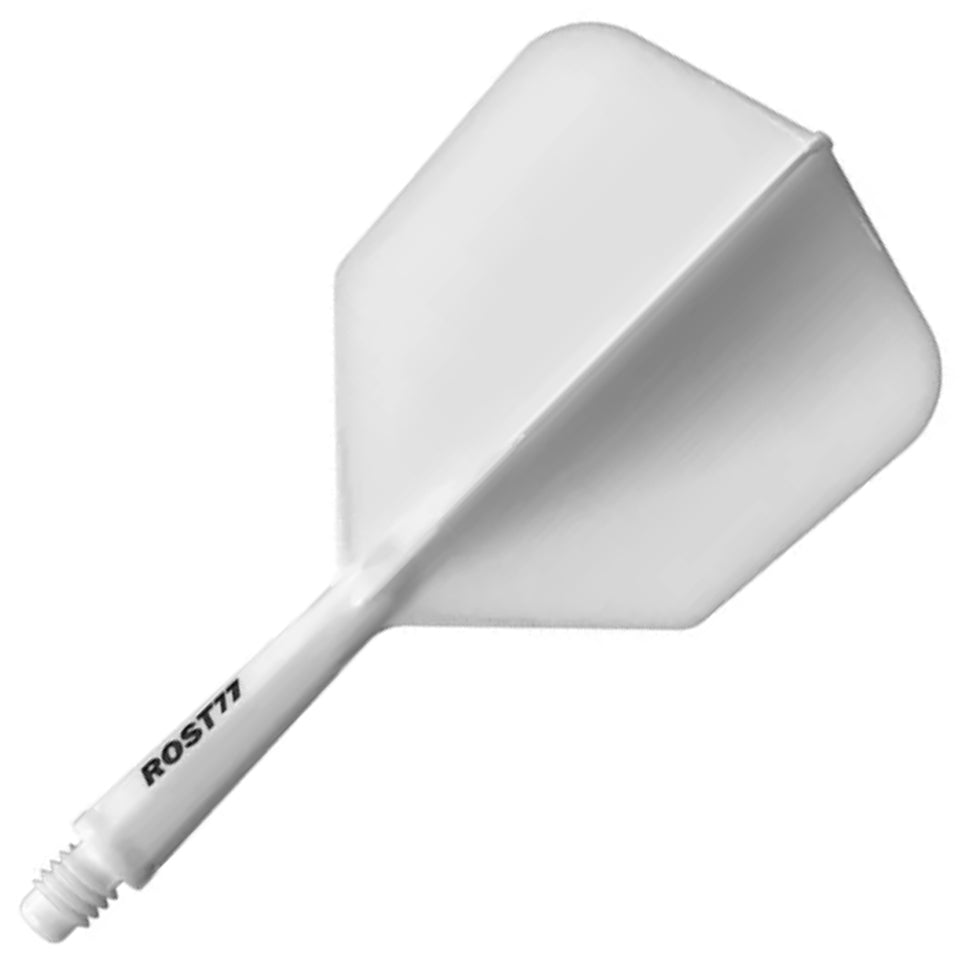 Cuesoul Rost 77 Integrated Dart Flights - Big Wing White (L) 33mm