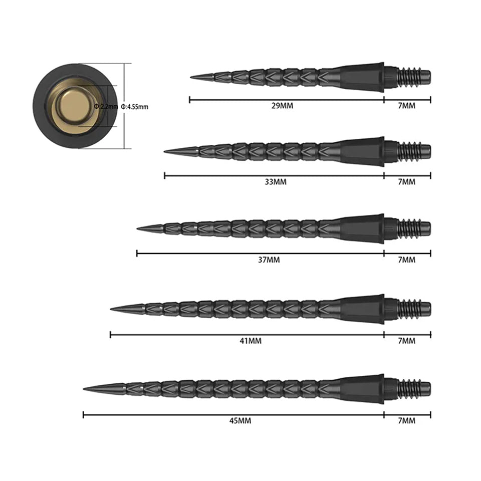 Cuesoul OTO Small Thread Steel Tip Conversion Points - V Type Grey 41mm