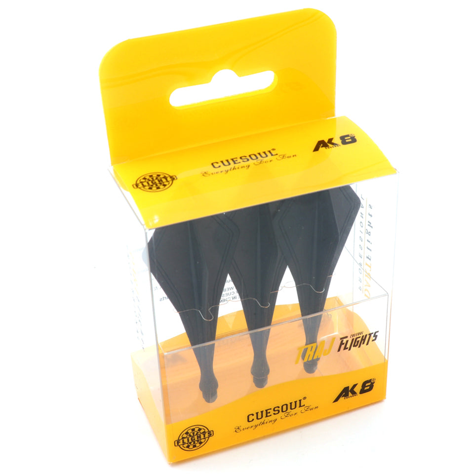 Cuesoul Traj AK8 Integrated Dart Flights - Diamond Black