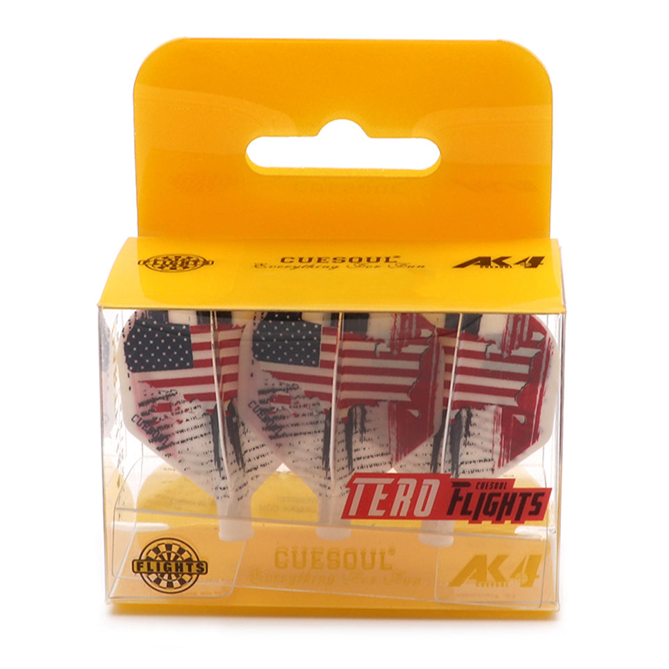 Cuesoul Tero AK4 Dart Flights - Standard USA Flag