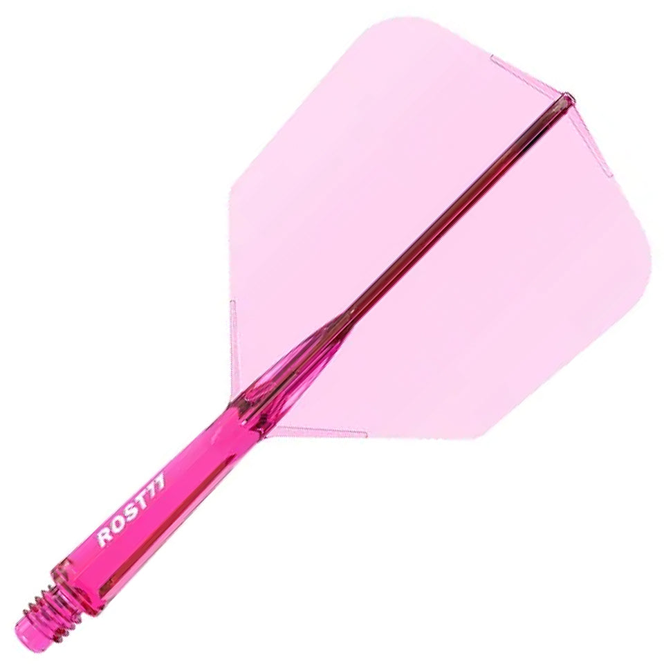 Cuesoul Rost 77 Integrated Dart Flights - Big Wing Clear Pink (L) 33mm