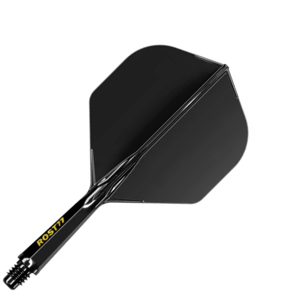 Cuesoul Rost 77 Integrated Dart Flights - Big Standard Black (M) 28mm