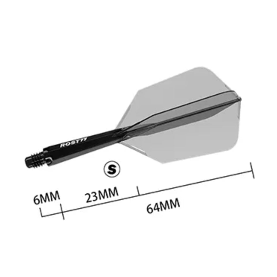 Cuesoul Rost 77 Integrated Dart Flights - Slim Black (S) 23mm