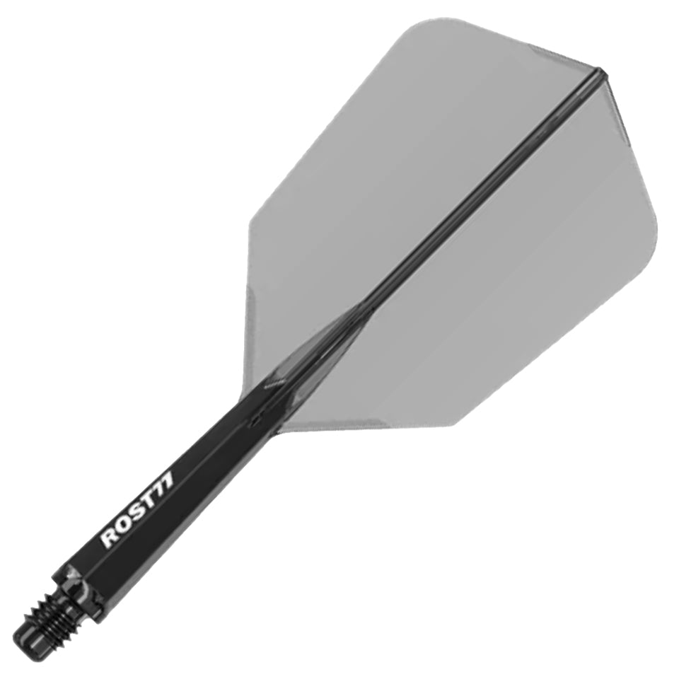 Cuesoul Rost 77 Integrated Dart Flights - Slim Clear Black (L) 33mm