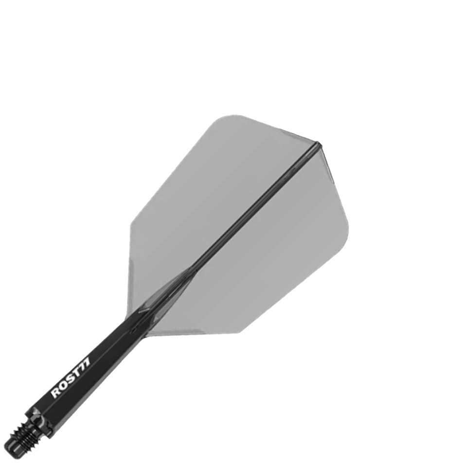 Cuesoul Rost 77 Integrated Dart Flights - Slim Clear Black (S) 23mm