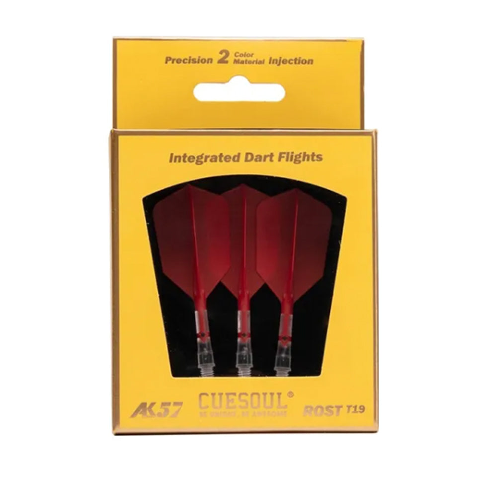 Cuesoul Rost T19 Integrated Dart Flights - Slim Red (M) 28mm